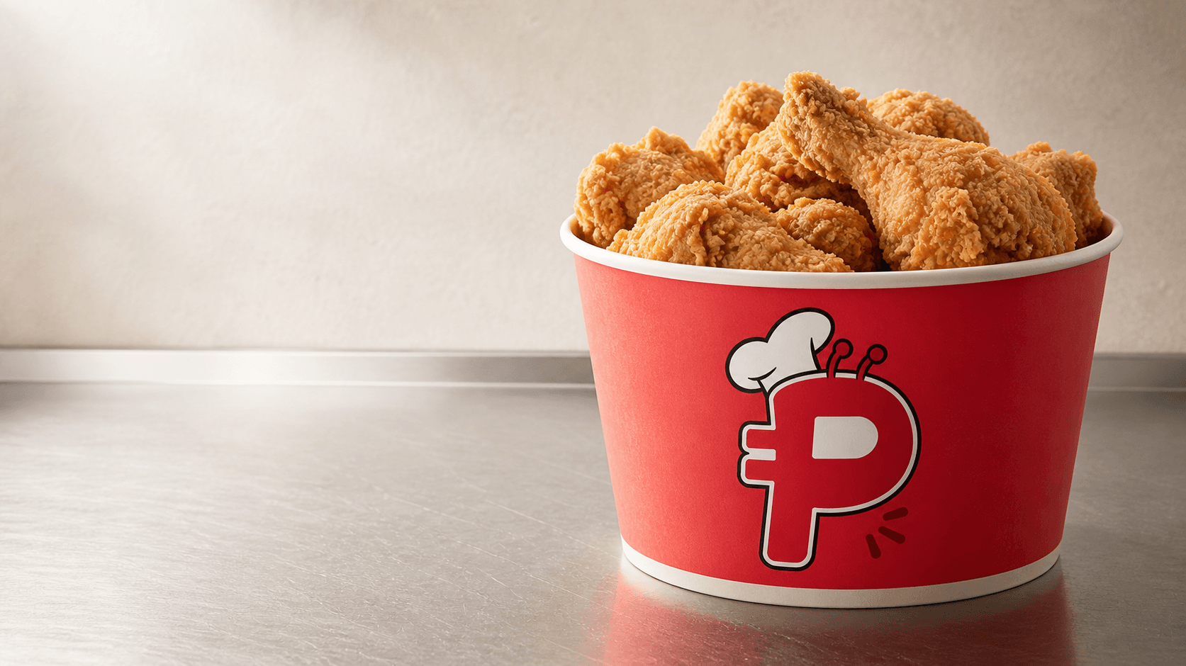 Bucket of fried chicken carrying the Chickenjoy Index P mark